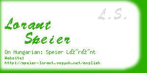 lorant speier business card